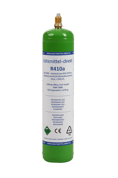 R-410A Kältemittel 800g – Einwegflasche, Nachfüllung Kältetechnik