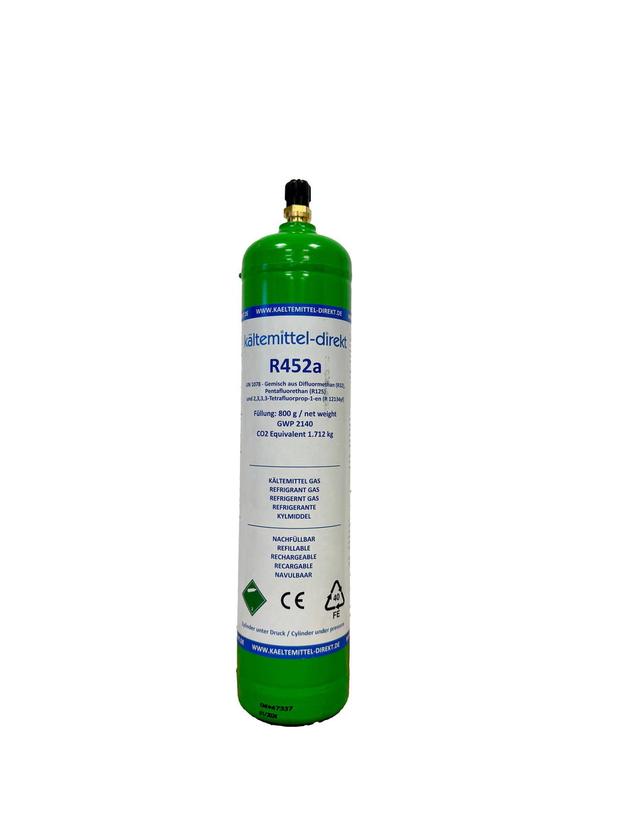 R-452A Kältemittel 800g – Einwegflasche, Nachfüllung Kältetechnik